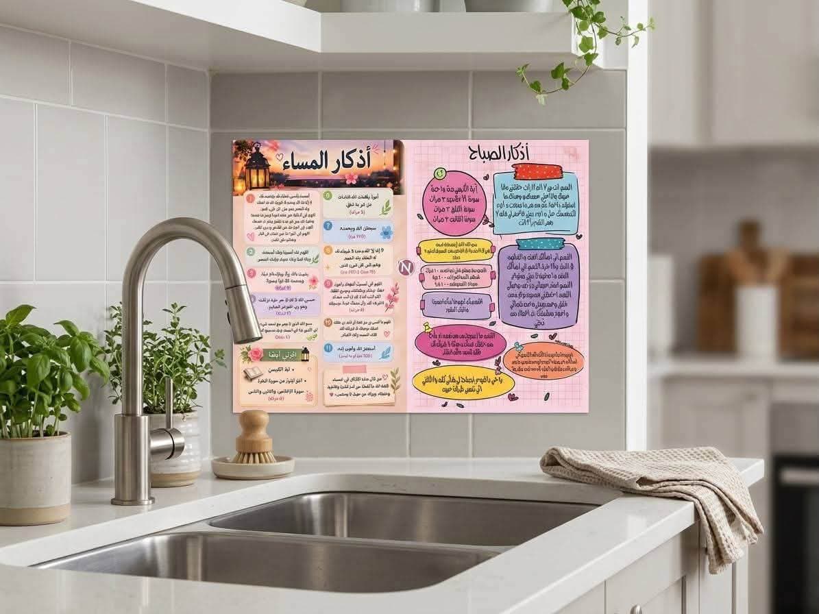 إستيكر أذكار الصباح والمساء ووتر بروف 🥰